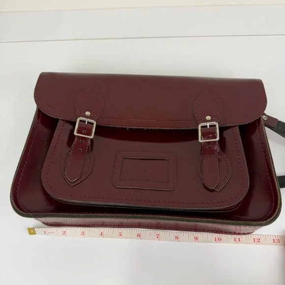 Cambridge Satchel Company Oxblood Leather Satchel Crossbody Bag - Picture 8 of 9
